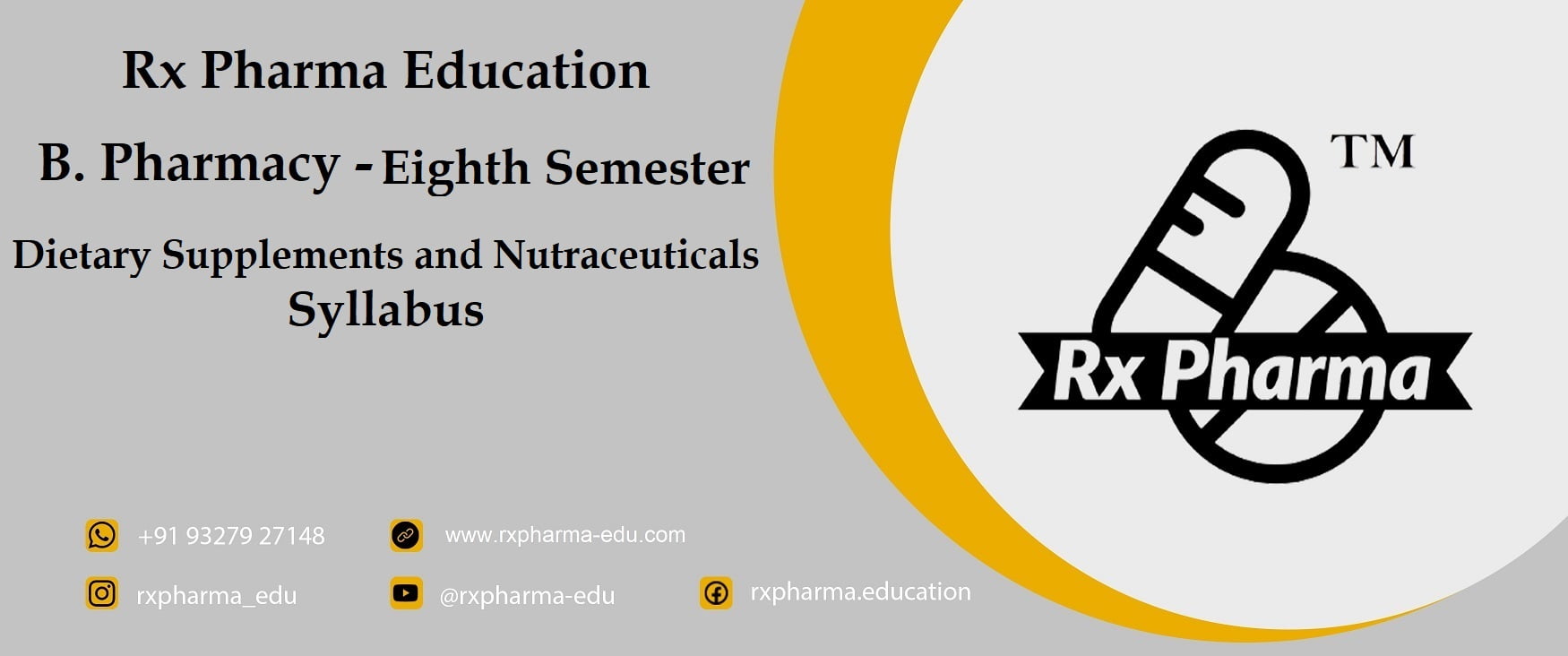 Dietary Supplements and Nutraceuticals Syllabus Banner