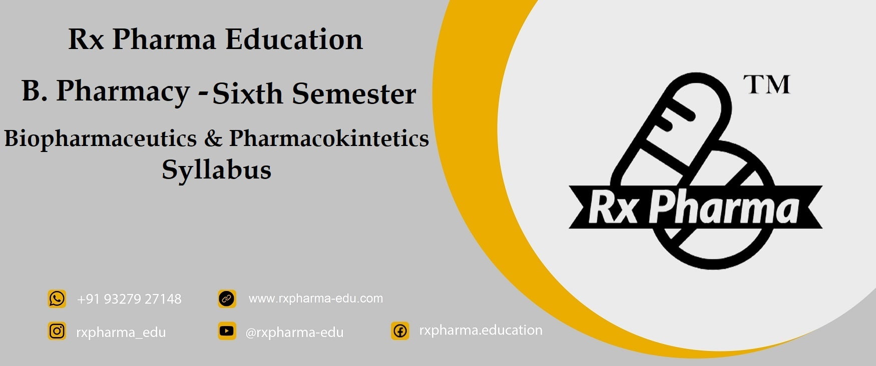 Biopharmaceutics and Pharmacokinetics Syllabus Banner