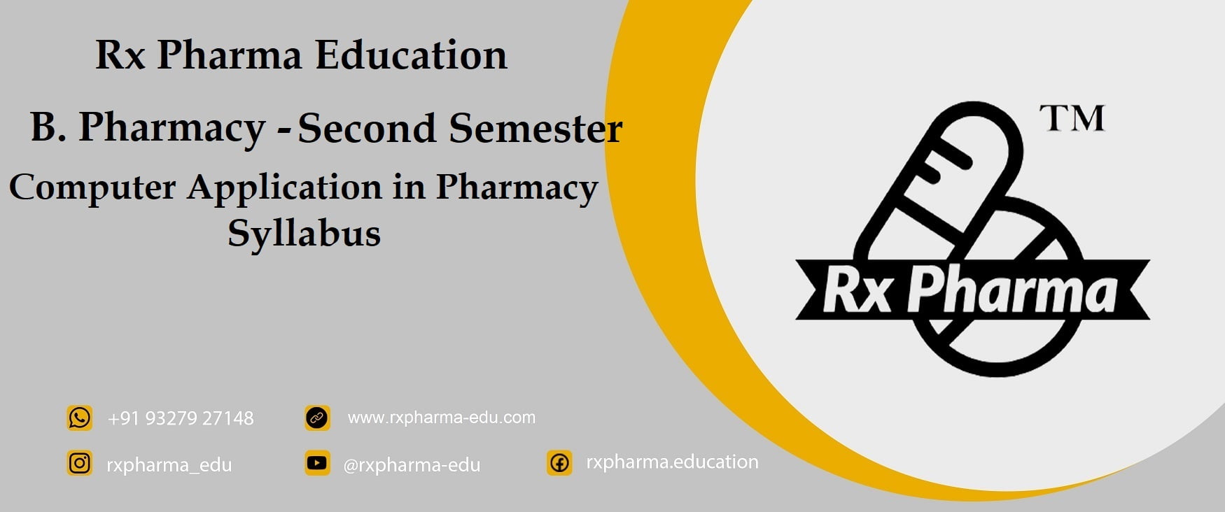 Computer Application in Pharmacy Syllabus Banner