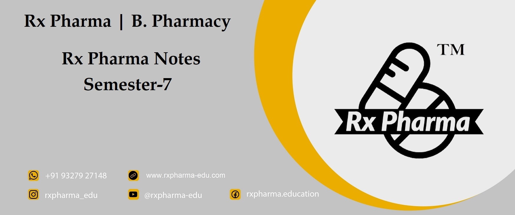 Semester-7 Notes - B. Pharmacy Banner