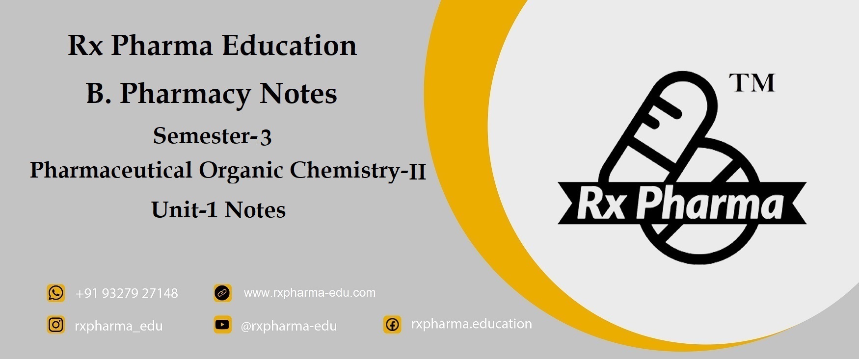 Unit-1 Notes Pharmaceutical Organic Chemistry-2 Banner