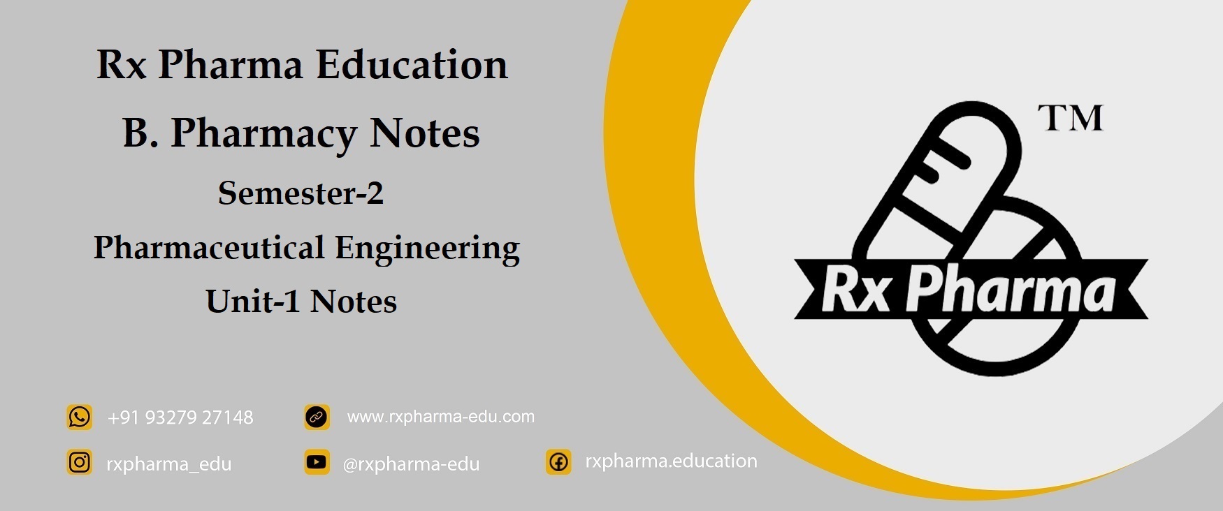 Unit-1 Notes Pharmaceutical Engineering Banner