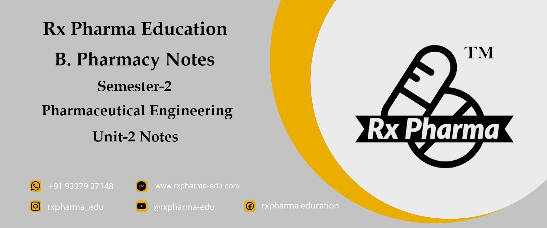 Unit-2 Notes Pharmaceutical Engineering Banner