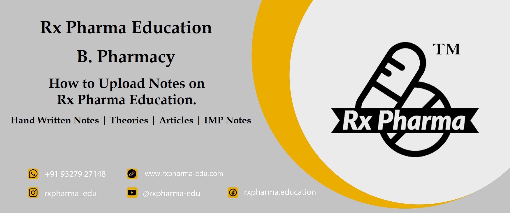 How to Upload Notes on Rx Pharma Education Banner